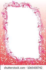 Detailed vector colorful floral frame or border