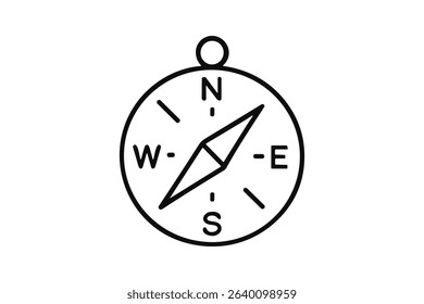 Detailed Vector Compass Illustration Navigation Tool Direction Guidance Exploration Trip