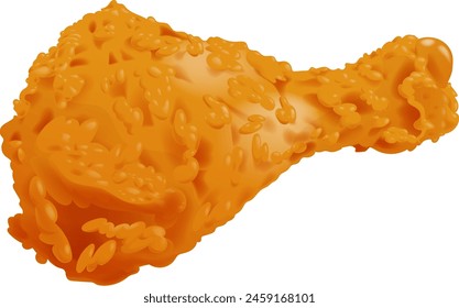 Detailed vector of a crispy fried chicken leg