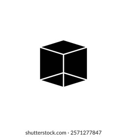 A detailed vector cube icon, ideal for 3D design, architecture visuals, gaming graphics, and geometric creative projects.