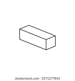 A detailed vector cube icon, ideal for 3D design, architecture visuals, gaming graphics, and geometric creative projects.