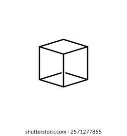 A detailed vector cube icon, ideal for 3D design, architecture visuals, gaming graphics, and geometric creative projects.