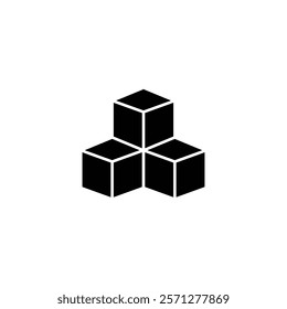 A detailed vector cube icon, ideal for 3D design, architecture visuals, gaming graphics, and geometric creative projects.