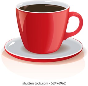 Detailed vector cup of coffee