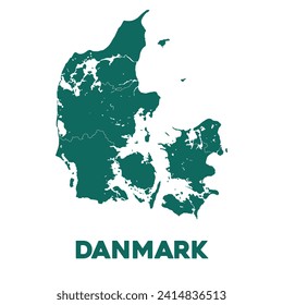 Detailed Vector Danmark Map Design