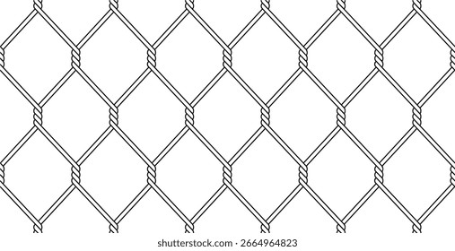 Vector detallado de la malla de alambre de la cerca del Enlace de la cadena en forma de diamante, patrón inconsútil de la cerca del alambre para la seguridad, la construcción, la arquitectura, los fondos, y el uso industrial del diseño.