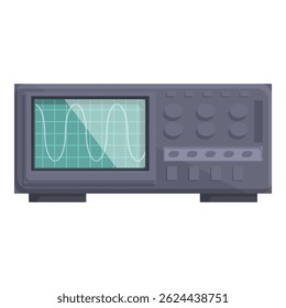 Vector detallado de un osciloscopio digital que muestra una forma de onda, perfecta para conceptos electrónicos