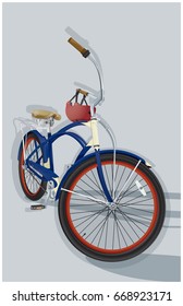 Detailed Vector drawing of a / Retro Cruiser Bike / Easy to edit groups and layers no weird effects used. 