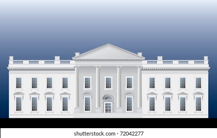 detailed vector drawing of the White house facade