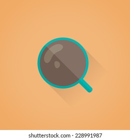 Detailed vector flat coffee symbol icon, top view