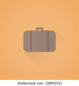 Detailed vector flat suitcase symbol icon