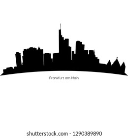 Detailed vector Frankfurt skyline. Frankfurt am Main