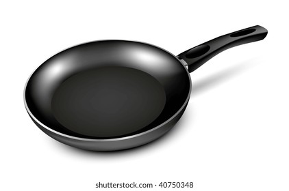 Detailed vector frying pan.