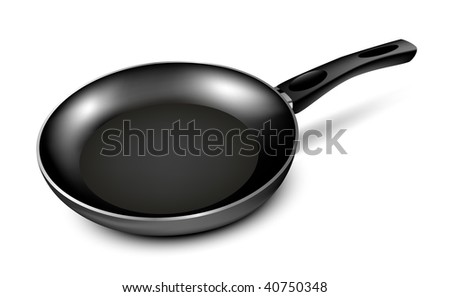 Detailed vector frying pan.