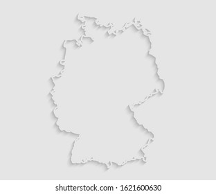 Detailed vector Germany country border map isolated on background. Flat state template travel trip pattern, report, infographic, backdrop. Europe nation business silhouette sign abstract concept.