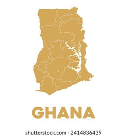 Detailed Vector Ghana Map Design