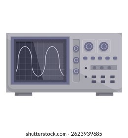 Vetor gráfico detalhado de um osciloscópio digital contemporâneo usado em eletrônica e diagnóstico