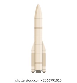 Detailed vector graphic of a contemporary space rocket isolated on a white background