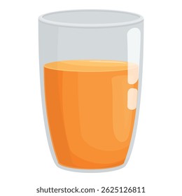 Detailed vector graphic of a full glass of refreshing orange juice