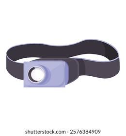 Detailed vector graphic of a modern headlamp used for camping and outdoor activities