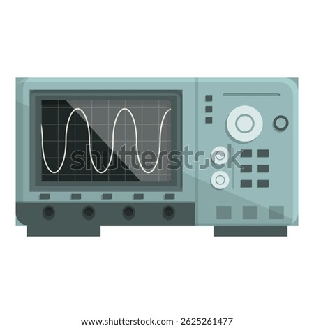 Detailed vector graphic of an oscilloscope displaying waveforms, perfect for technical and educational use