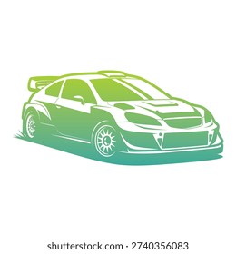 Detailed vector graphic of a racing car design