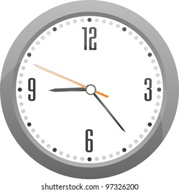 detailed vector gray clock isolated on white
