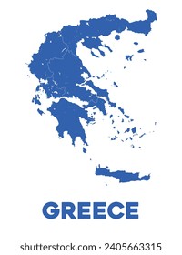 Detailed Vector Greece Map Design