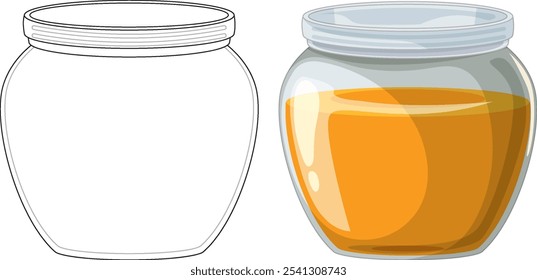 Detailed vector of a honey jar design