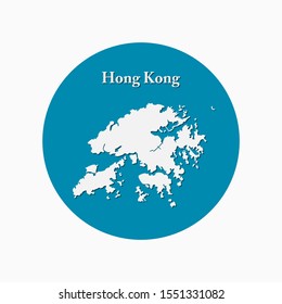 Detailed vector Hong Kong region China border map isolated on background. Flat region template travel pattern, report, infographic, backdrop. Asia nation business silhouette sign concept.