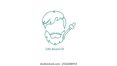 Icono de Vector detallado de una botella de aceite de barba de CBD para el cuidado personal y Productos de aseo