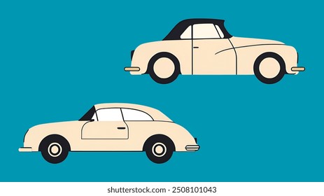 A detailed vector icon of a classic car, embodying the timeless elegance and vintage charm of automotive history. This icon is perfect for use in projects related to retro themes, automotive services,