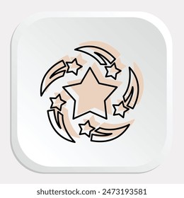 A detailed vector icon featuring the iconic stars and stripes pattern, symbolizing the American flag. Ideal for use in patriotic designs, Independence Day celebrations, and national holidays.