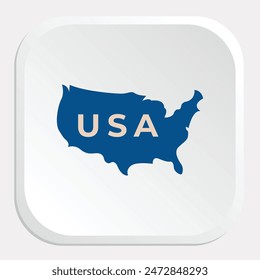 A detailed vector icon of the map of the United States of America, highlighting the country's geographical outline. Ideal for use in educational materials, travel guides, and patriotic designs.
