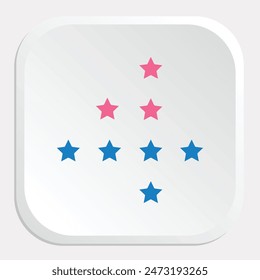 A detailed vector icon of stars, showcasing various sizes and styles. Perfect for use in designs related to space, celebrations, ratings, and decorations.