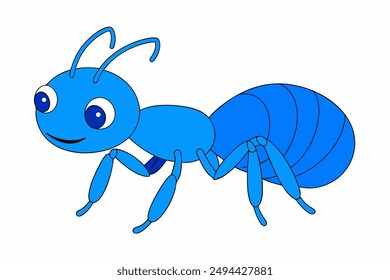 Detailed vector illustration of an ant, ideal for educational materials, nature-themed projects, insect studies, and children's books.