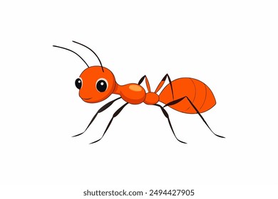 Detailed vector illustration of an ant, ideal for educational materials, nature-themed projects, insect studies, and children's books.