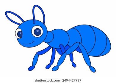 Detailed vector illustration of an ant, ideal for educational materials, nature-themed projects, insect studies, and children's books.