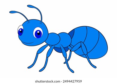 Detailed vector illustration of an ant, ideal for educational materials, nature-themed projects, insect studies, and children's books.