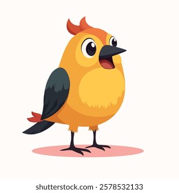 A detailed vector illustration of a bird, featuring smooth lines and vibrant colors, isolated on a solid background for easy use.