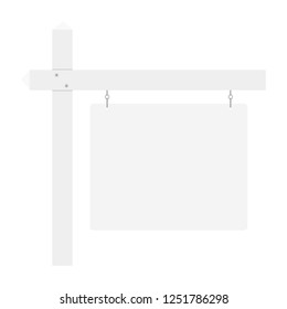 Detailed Vector Illustration Of A Blank White Real Estate Sign, Eps10 