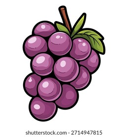 Detailed vector illustration of a bunch of grapes for graphic design projects.