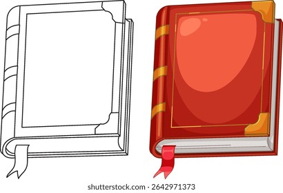Detailed vector illustration of a classic book with vibrant colors and intricate design elements, perfect for educational materials