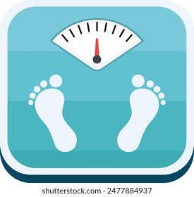 A detailed vector illustration of a classic weight scale with Foot prints.