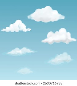 detailed vector illustration of clouds for games backgrounds for games icons vector 3D objects of clouds realistic