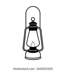 Detailed vector illustration of a colonial-style lantern, perfect for historical, vintage, or antique designs. The design features intricate details and a classic aesthetic.
