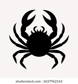 A detailed vector illustration of a crab with claws, shell, and marine features — perfect for ocean-themed designs, seafood branding, or educational materials.