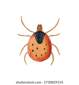 Ilustração vetorial detalhada de um carrapato perigoso, isolado no branco. Perfeito para conscientização em saúde, controle de pragas e conteúdo educacional sobre doenças transmitidas por insetos.