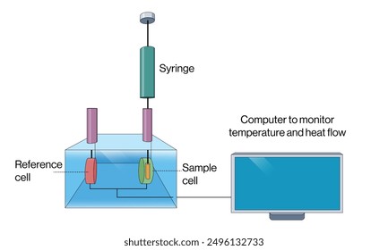 Detailed Vector Illustration of Differential Scanning Calorimetry Principle and Instrumentation on White Background for Scientific and Educational Use.