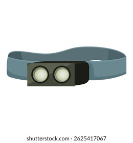 Detailed vector illustration of a durable. Waterproof led headlamp. Perfect for camping. Hiking. Climbing. And other outdoor activities. With adjustable beam and handsfree operation